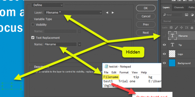 Tự động xuất file hình hàng loạt theo thư viện có sẵn bằng tính năng variables trên Adobe Photoshop
