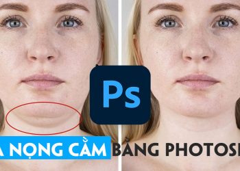cách xóa nọng cằm bằng photoshop