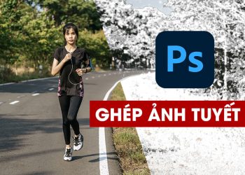 hướng dẫn ghép ảnh tuyết rơi
